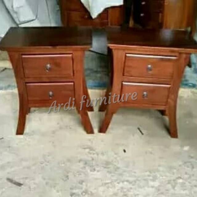 Nakas 2 laci meja  kamar meja  kecil  meja  hias  jati mebel 