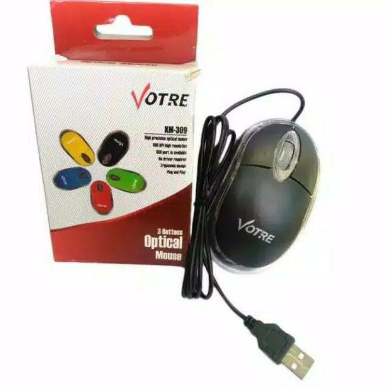 MOUSE OPTIK KABEL USB VOTRE COLOUR, MOUSE USB VOTRE KM-309