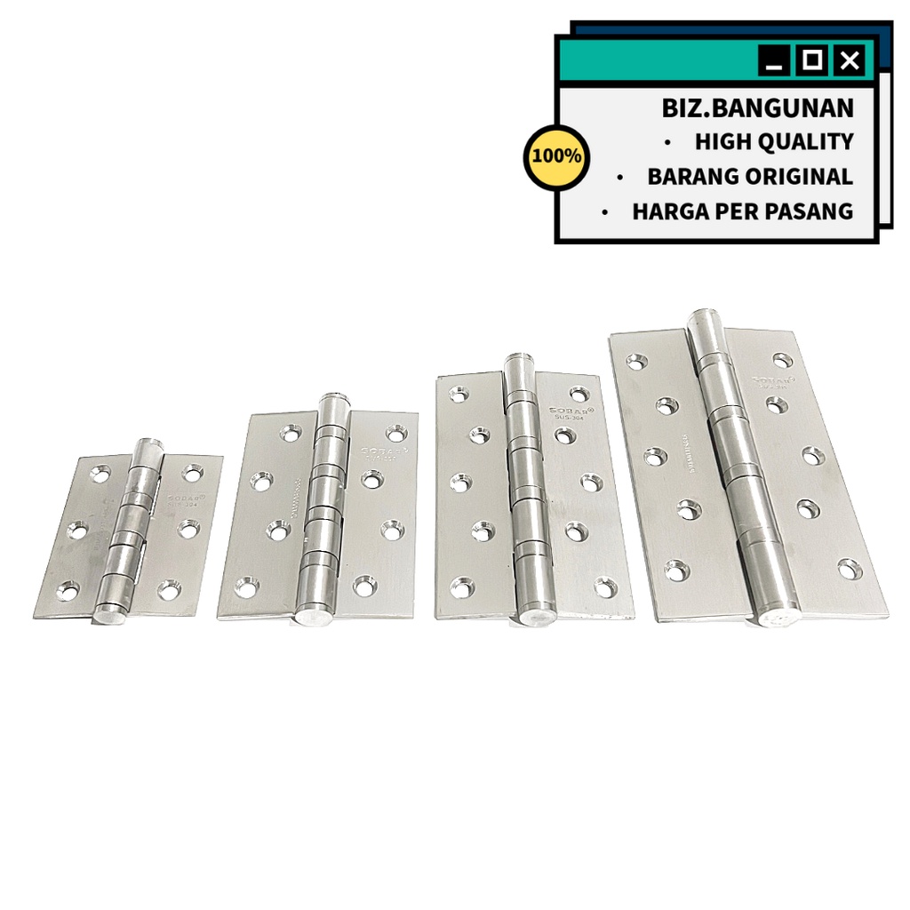 ENGSEL STAINLESS STEEL SOBAR 4&quot; INCH TEBAL - PINTU / JENDELA