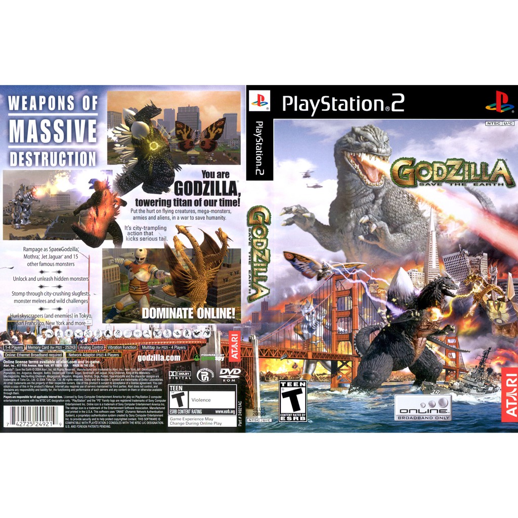 Kaset Ps2 Game Godzilla - Save the Earth