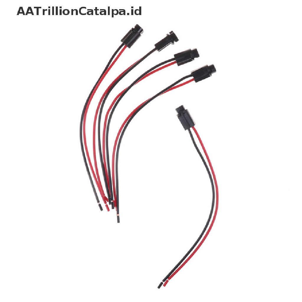 (AATrillionCatalpa) 5pcs Socket Holder Bohlam Lampu LED T5 Dengan Kabel Untuk Dashboard Mobil