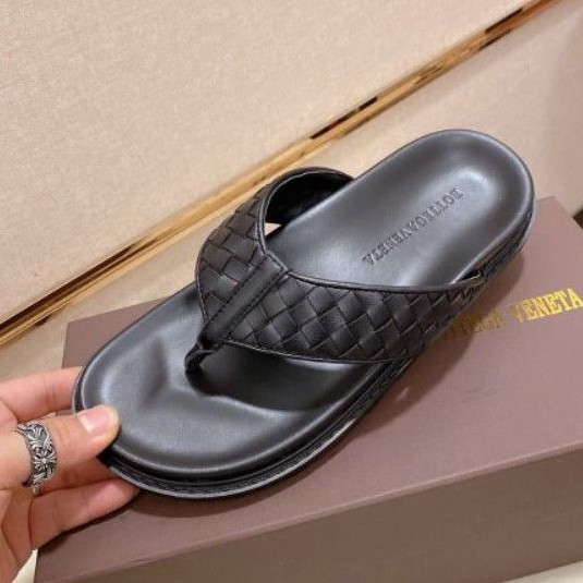 sandal pria anyaman kulit btg sendal cowok slippers jepit selop botega