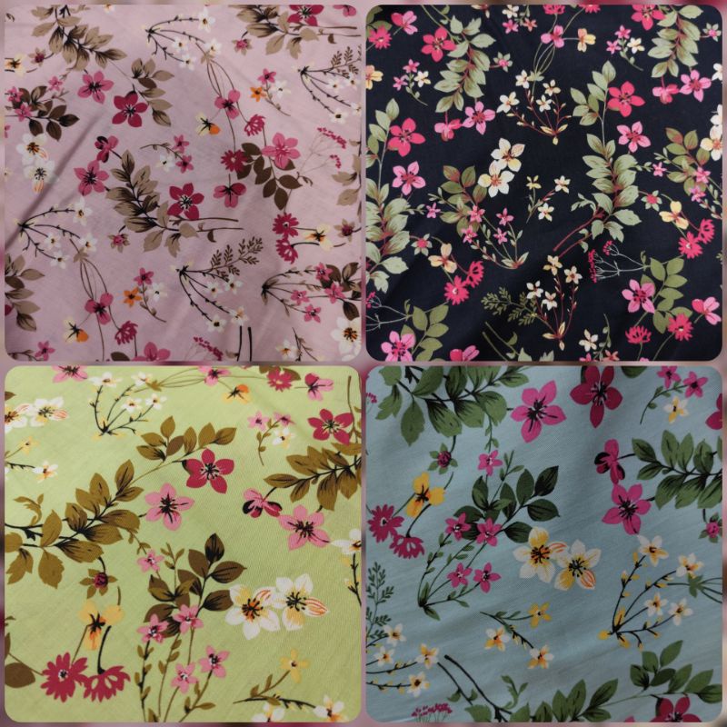 Kain Katun Jepang Motif Bunga Cantik