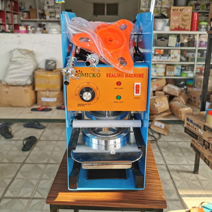 MESIN PRESS GELAS PLASTIK / CUP SEALER MACHINE MANUAL OMICKO 500ml