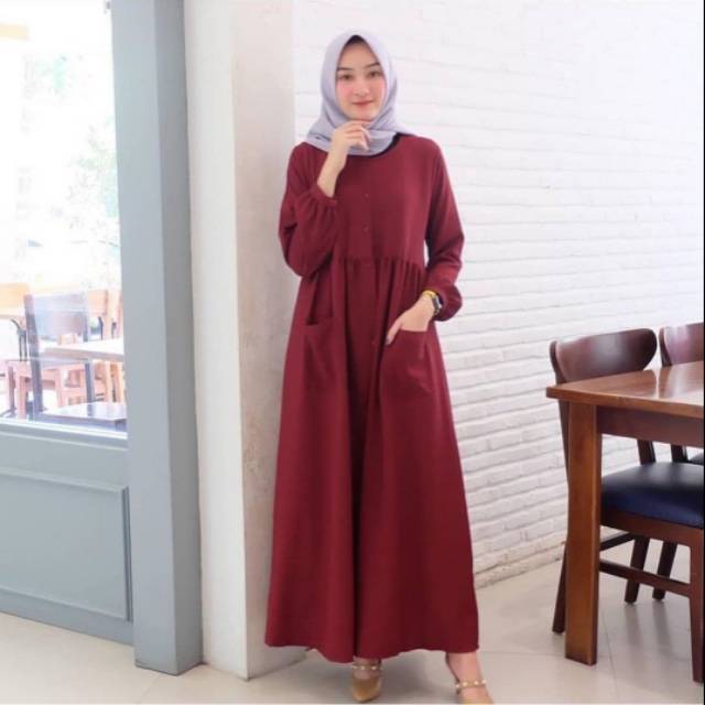 Gamis Pokita Kancing Aktif bisa BUSUI