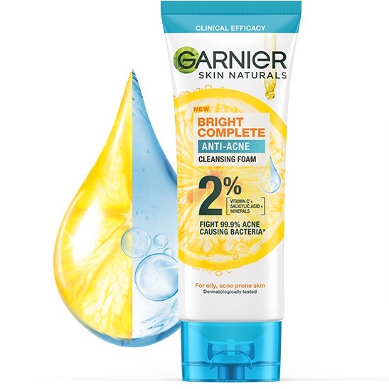 Garnier Bright Complete 3IN1 Anti Acne Foam 100ml