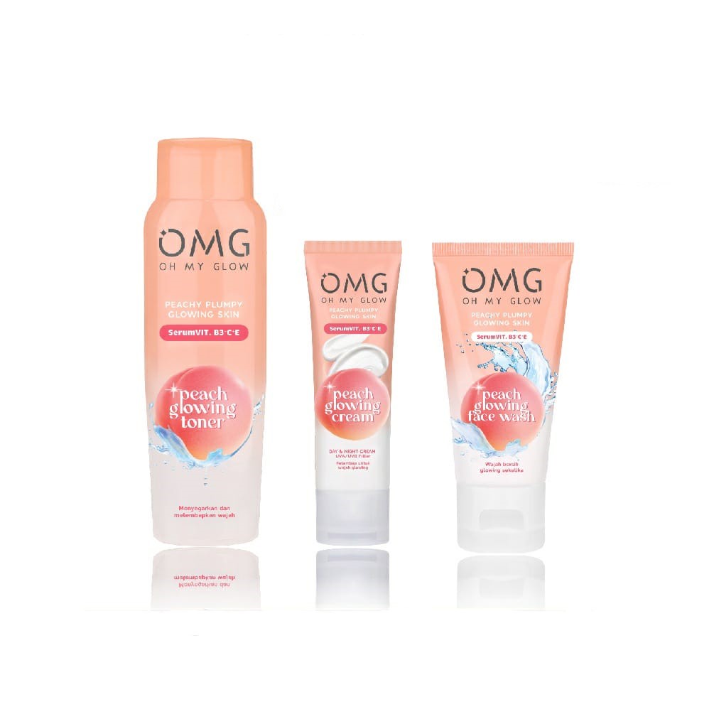 OMG OH MY GLAM GLOW Peach Glowing Face Wash / Toner / Cream