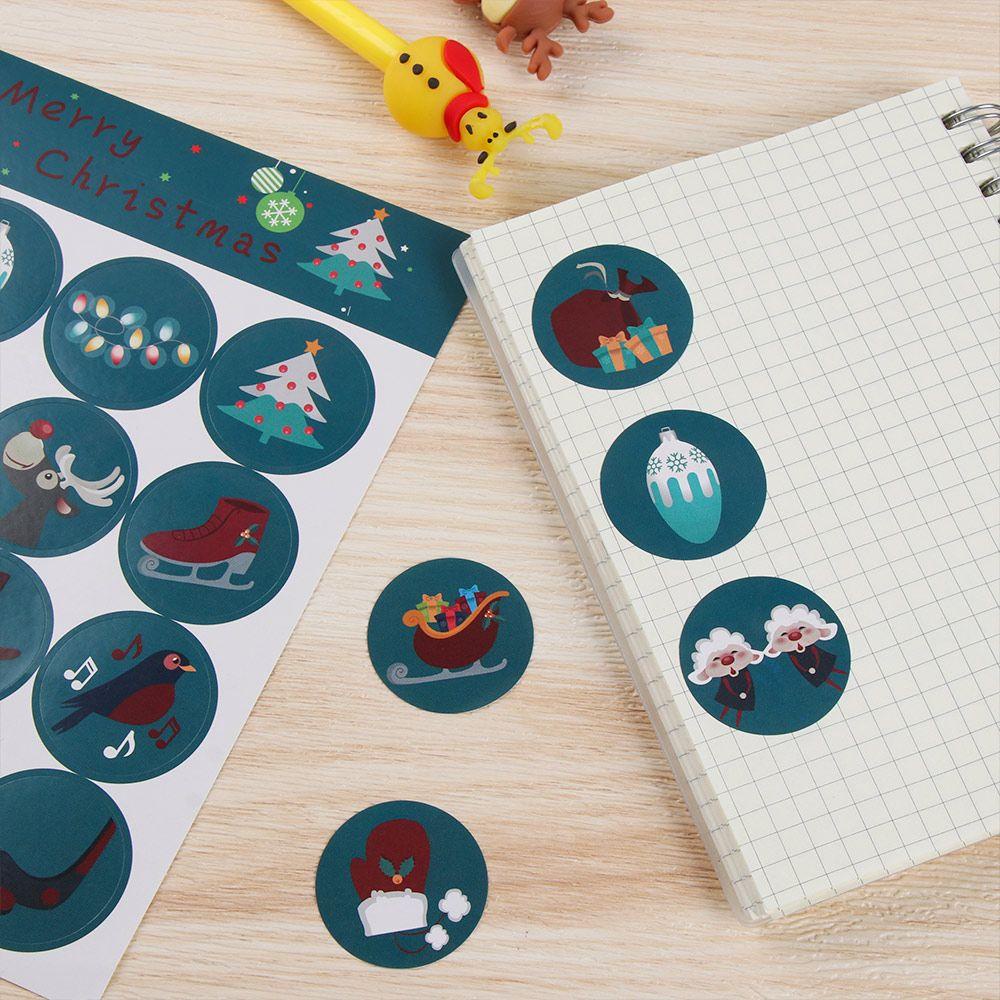 Solighter 160pcs 3CM Kemasan Sticker Gift DIY Handmade Tag Natal