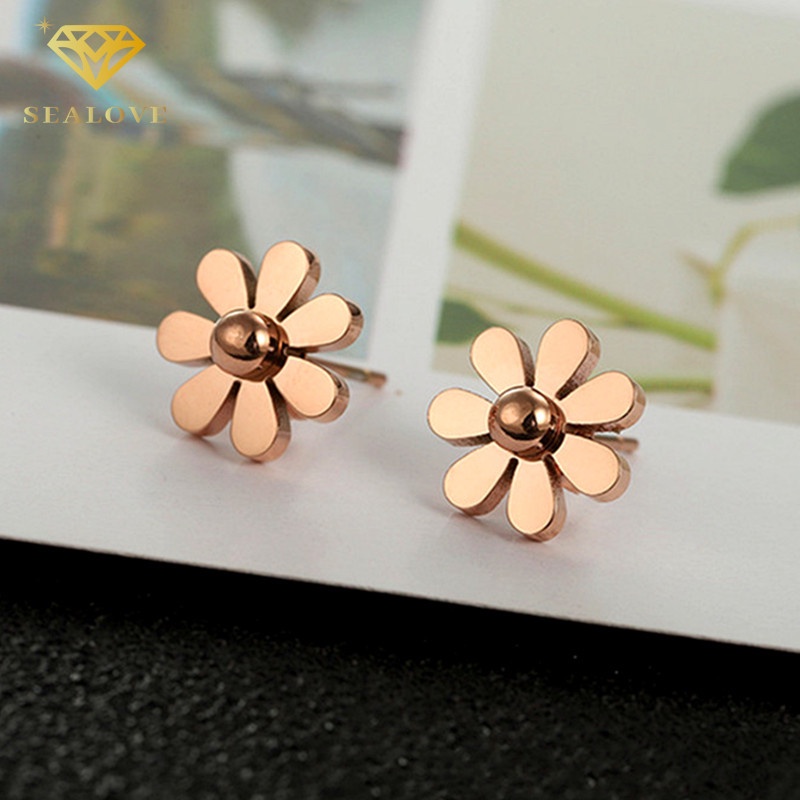 anting tusuk daisy titanium Anti Karat dan anti luntur asli aksesoris wanita korea