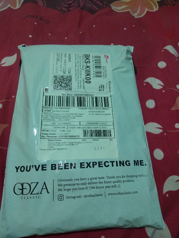 Odza Kemeja Batik Lengan Panjang Baju Pria Modern Model Slim Fit Demis