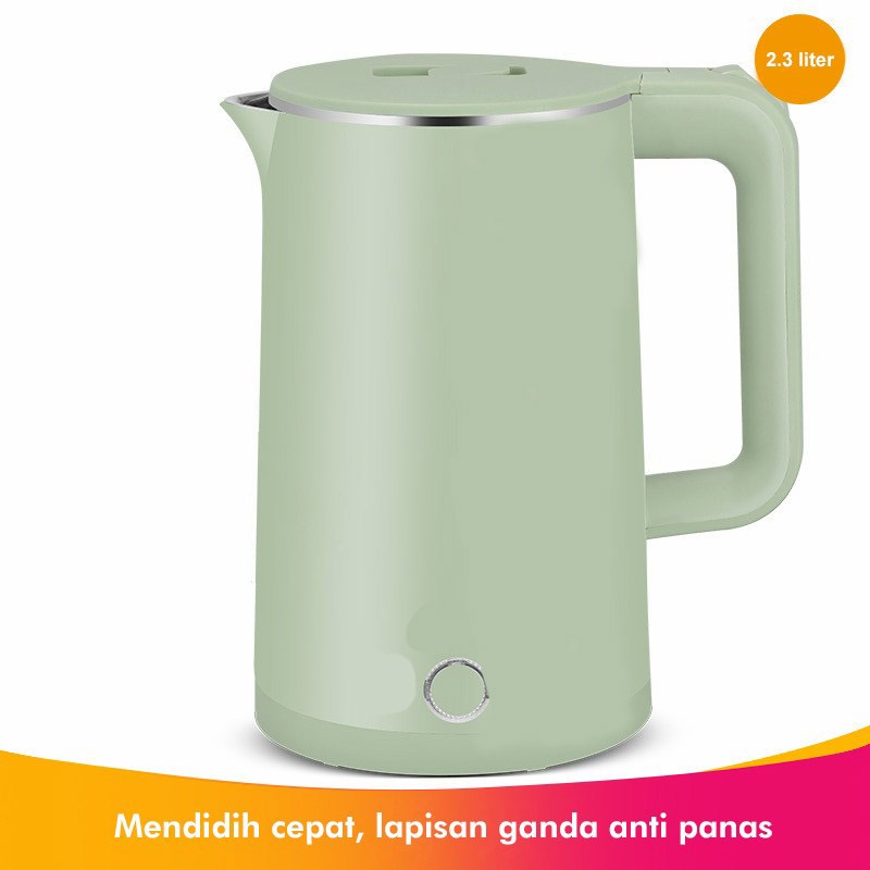 Teko Listrik Pemanas Air Listrik Portable Panas Low Watt Stainless Steel Electric / Kettle Boiling Water Ceret Listrik Otomatis