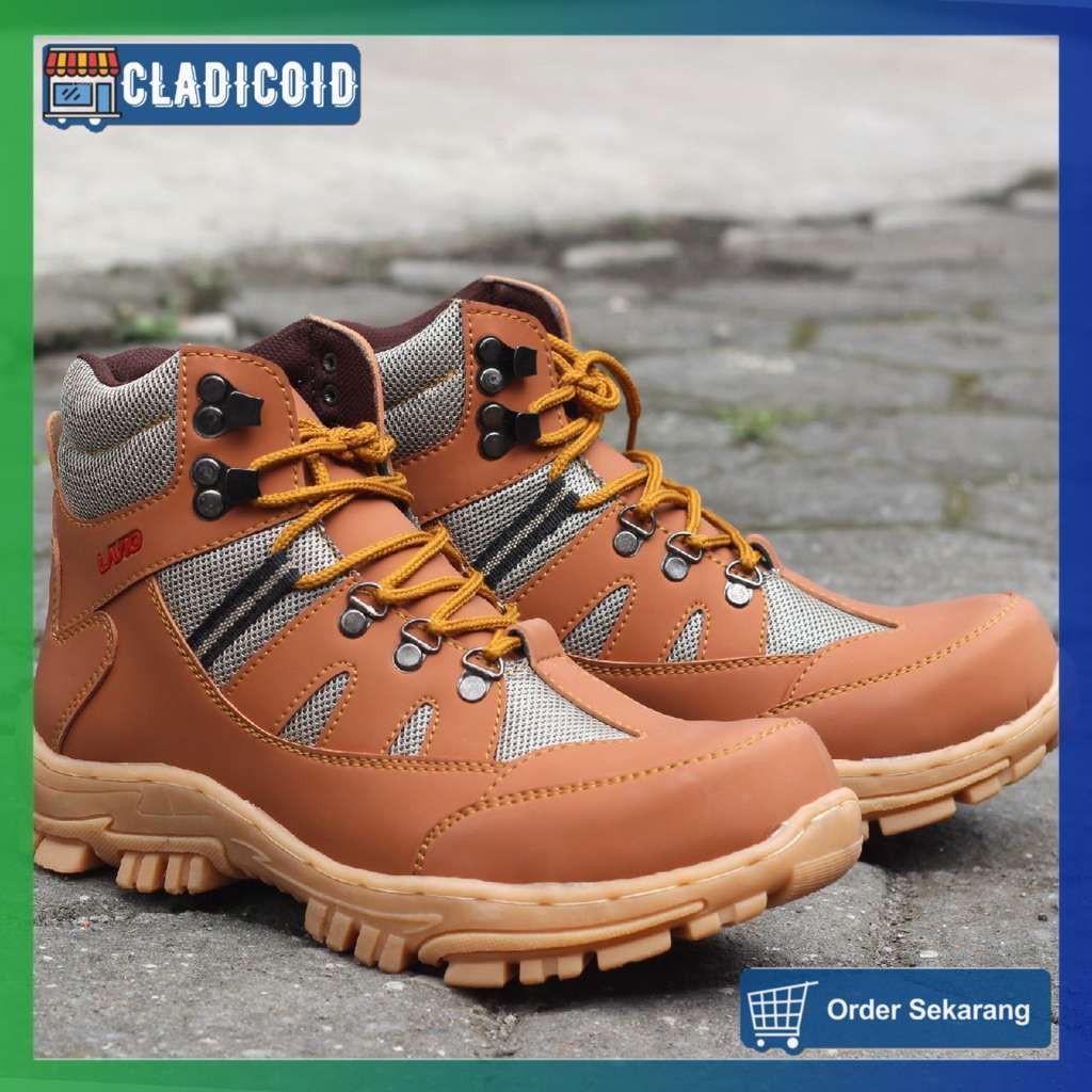 SEPATU SAFETY PRIA UJUNG BESI SAFETY PROYEK TOURING OUTDOOR KEREN LAVIO ARMOR ORIGINAL