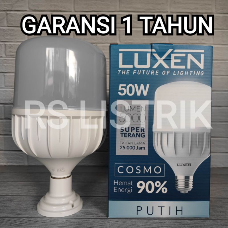 LUXEN LAMPU LED COSMO 50W 50 WATT CAHAYA PUTIH 6500K GARANSI 1 TAHUN