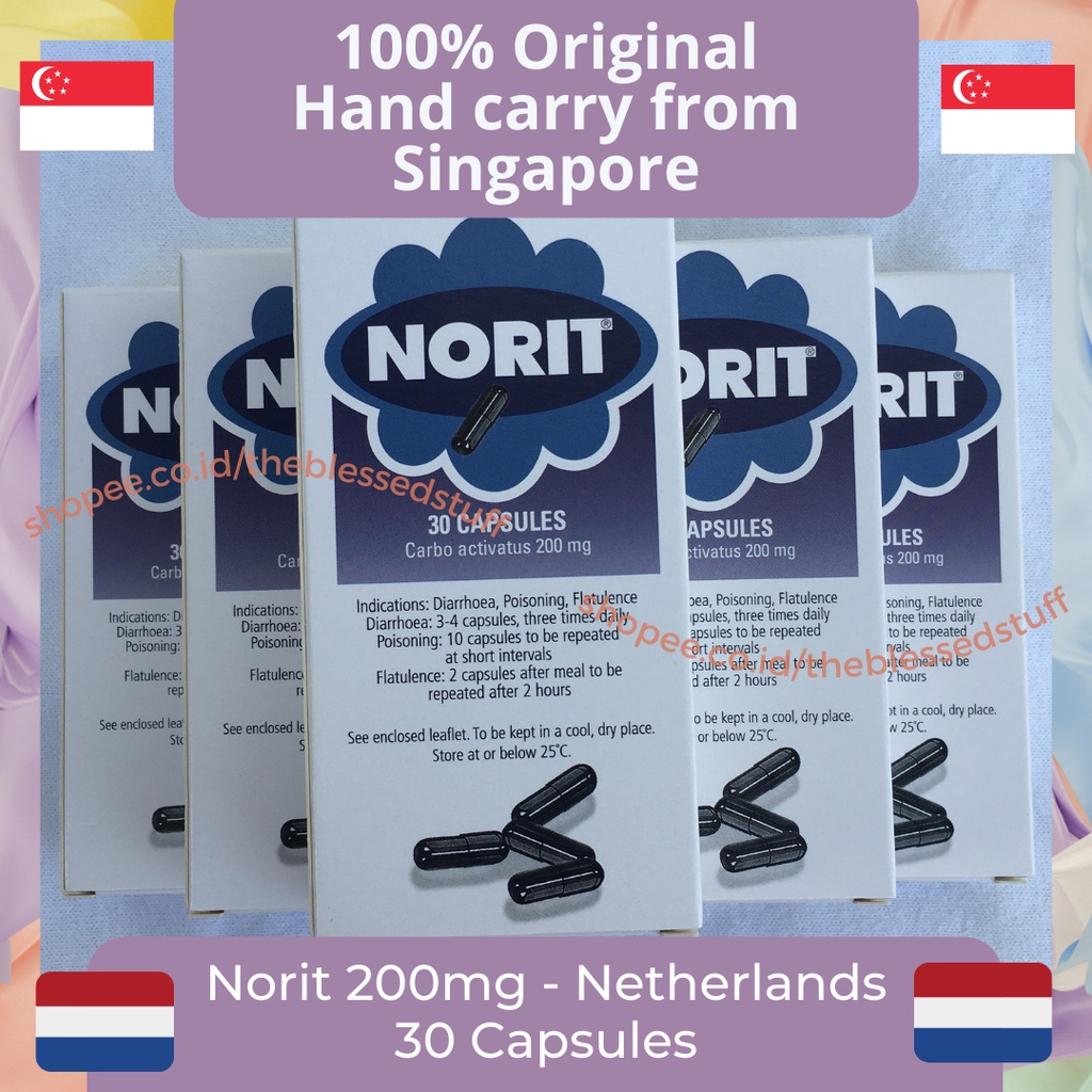 Norit Carbo Activatus 200mg 30 Capsules 30 Kapsul Norit Singapore Norit Malaysia Norit Netherlands N