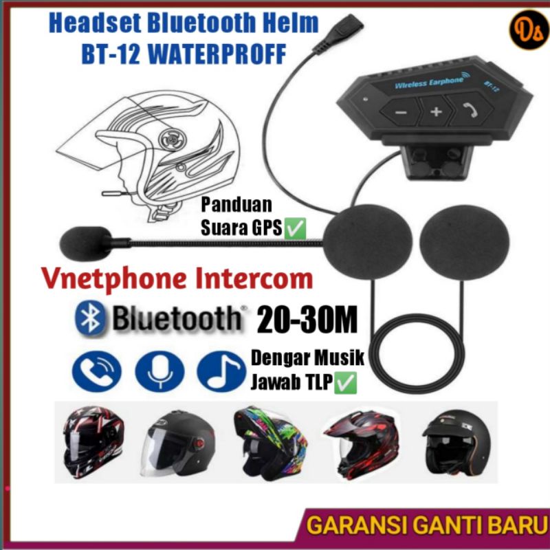 PROMO Headset Bluetooth Helm Wireless BT-12 headset helm bluetooth helmet headset earphone helm headset motor headset bluetooth helm motor henset helm bloetooth hedset helm henset helm hedset helm bluetooth headset bluetooth helm motor waterproof 7CTH3DBK