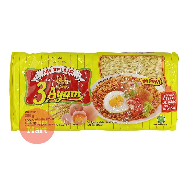 

3Ayam Mie Telur Cap Mie Telor 200gram