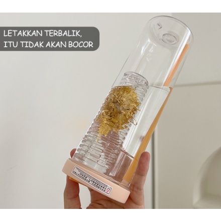 BOTOL MINUM INFUSED WATER TRANSPARAN PORTABLE SEDOTAN LIPAT 700ML