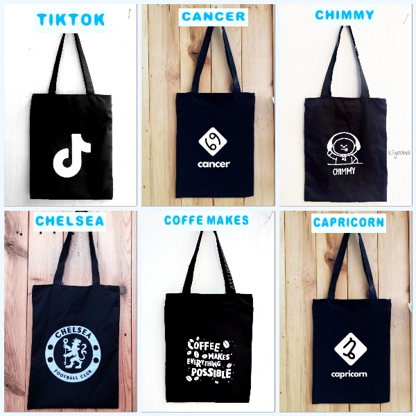 (Part 20 Totebag Drill) Tas sablon bahan Drill premium Ada Resleting || kiiyoomii ||