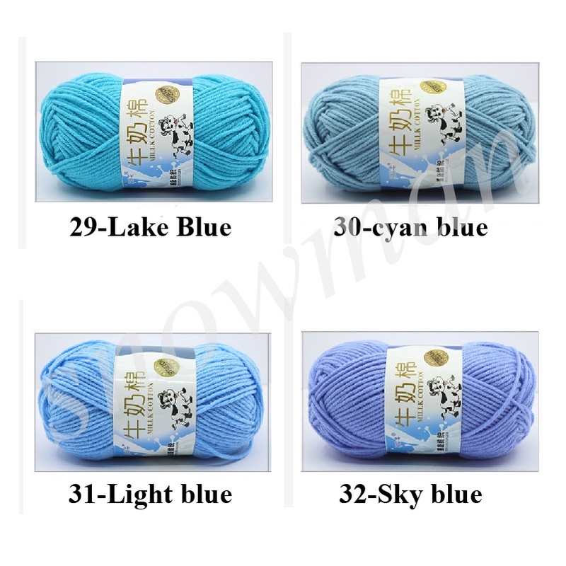 Benang rajut katun impor big ply/milk cotton yarn crochet yarn 5 ply 50 g