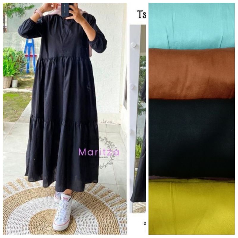 TUNIK MIDI DRES UMPAK 3 GLOSIR ORIGINAL BY MIB/TUNIKJUMBOMURAH