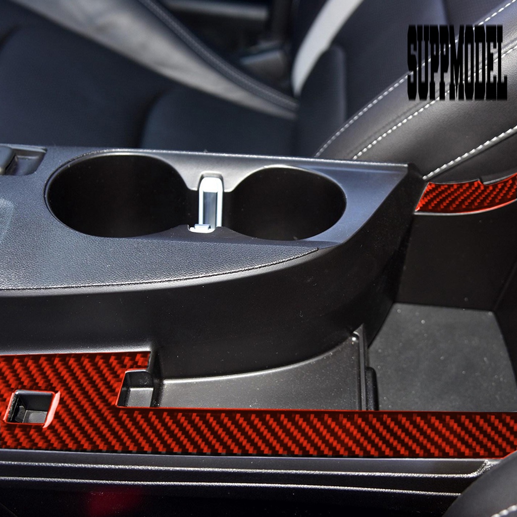 Suppmodelx 7Pcs / Set Stiker Panel Holder Gelas Minuman Bahan Carbon Fiber Untuk Dekorasi Interior Mobil Chevrolet Camaro 2016-2019