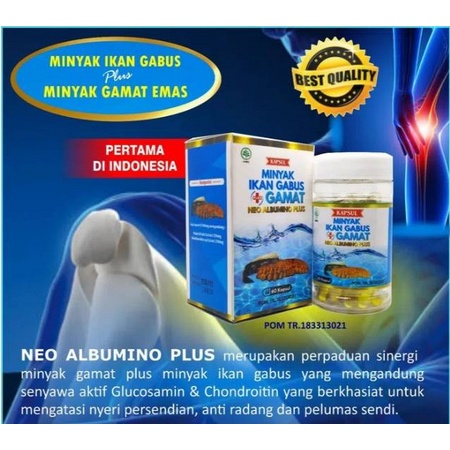 NEO ALBUMINO PLUS GAMAT EMAS GOLD 60 KAPSUL MINYAK IKAN GABUS BPOM