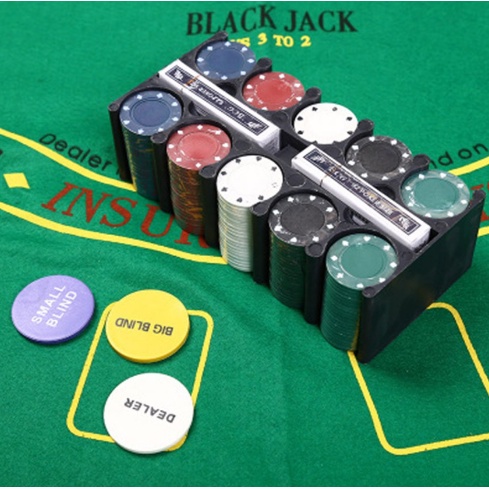 200PCS/Set Texas Holdem Poker Game / Mainan Kartu Poker / Casino Game Set Texas Hold em Chips Coins-6