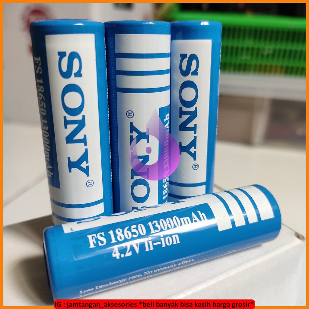 BATERAI SONY 13000mAh 18650 BATERAI SENTER POLICE SWAT ISI ULANG RATA BIRU