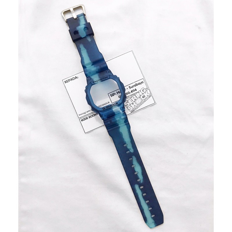 BNB Gshock DW5600 BLUE SCRATCH Strap Bezel G-shock