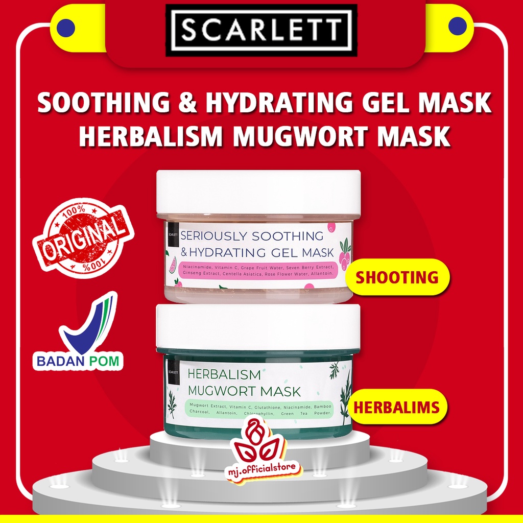 SCARLETT Scarlet Sekarlet Skarlet Whitening Masker Seriously & Hydrating Gel Mask Herbalism Mugwort 