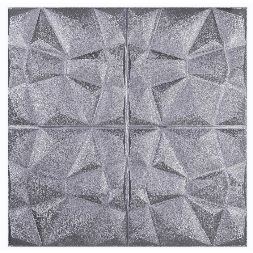 [COD] Wallpaper Dinding Stiker Wallfoam 3D Sticker Dekorasi Kamar Rumah Murah [Seri X] 70cmx70cmx6mm-Q. ABU