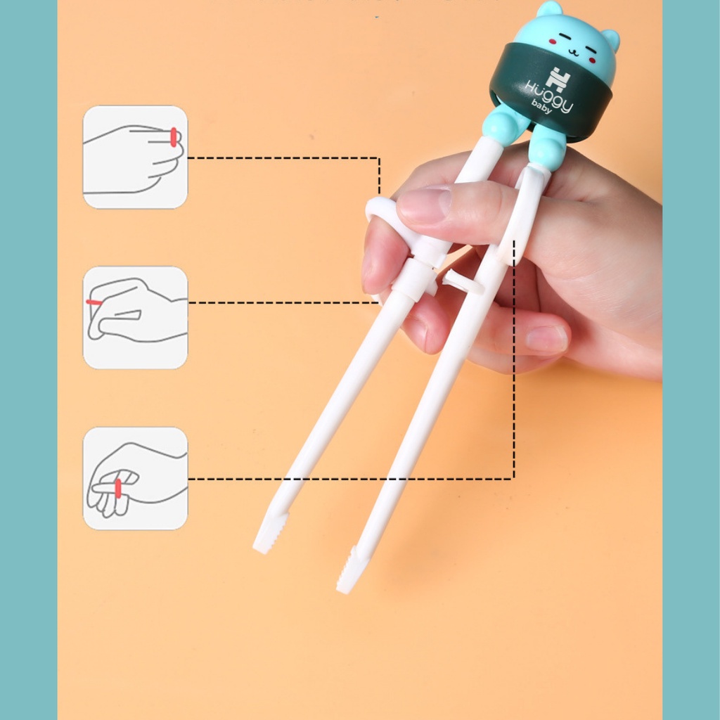 Huggy Baby AM001 Sumpit Belajar Anak | Kids Learning Chopstick Premium