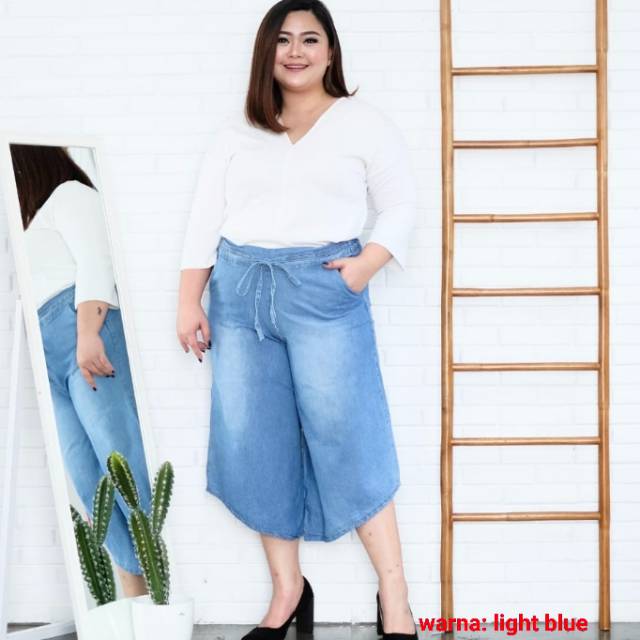 Celana Kulot 7/8 Jumbo Melisya / Kulot Jeans Pendek Jumbo  / Celana Pendek Jumbo /Celana Kulot Murah