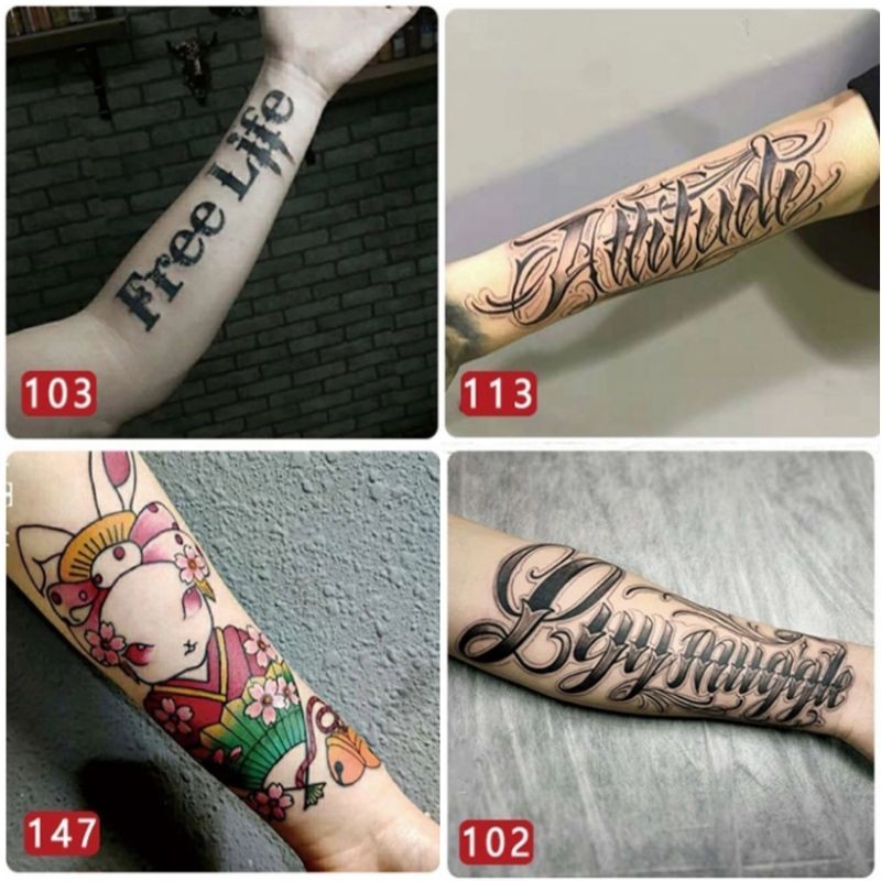 16 Different Styles of Temporary Tattoo Stickers Body Art