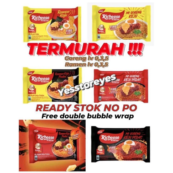 READY STOK MIE RICHEESE MIE VIRAL INSTAN MIE RICHEESE GORENG KEJU LEVEL 0,3,5, RAMEN KEJU LV 0,3,5 MIE INSTAN KEJU PEDAS LEVEL 3 MIE RAMEN LEVEL 3 RICHEESE MIE KEJU PEDAS HOT LEVEL 3 MIE GORENG KEJU PEDAS EXTRA HOT LEVEL 3