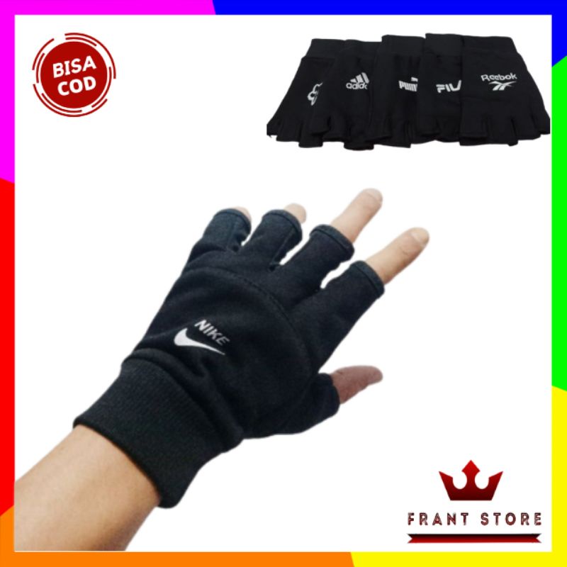 Sarung tangan half finger hitam polos