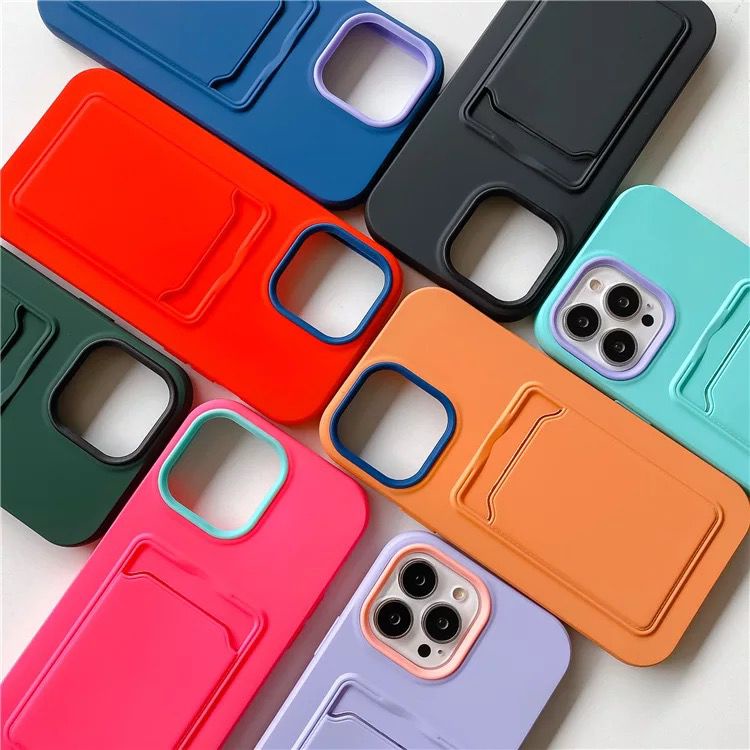 colourful card holder case iphone  7 8 x xr xs max 11 12 13 pro max
