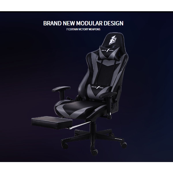 1STPLAYER GAMING CHAIR FK3 - BLACK WHITE - LUMBAR MASSAGE - With Foot Rest - Comfort - All Steel Skeleton - High Density Molded Foam