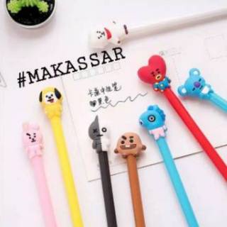 Pulpen Karakter Pena Bolpen Tinta Gel Cair Bentuk Karakter Kartun