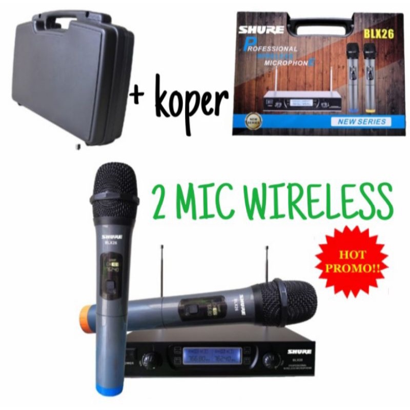 mic wireless shure/ mic shure BLx26 / 2 microphone wireless  grosir termurah