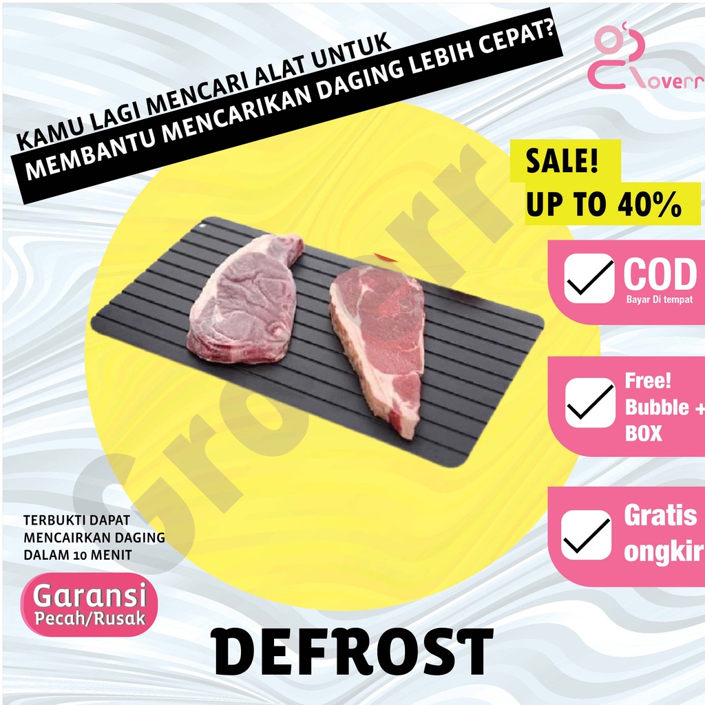 Defrost Magic Fast Defrosting Tray Plate Alat Pelunak Pencair Makanan Daging Beef Ikan Beku Thawing Frozen Multifungsi Original