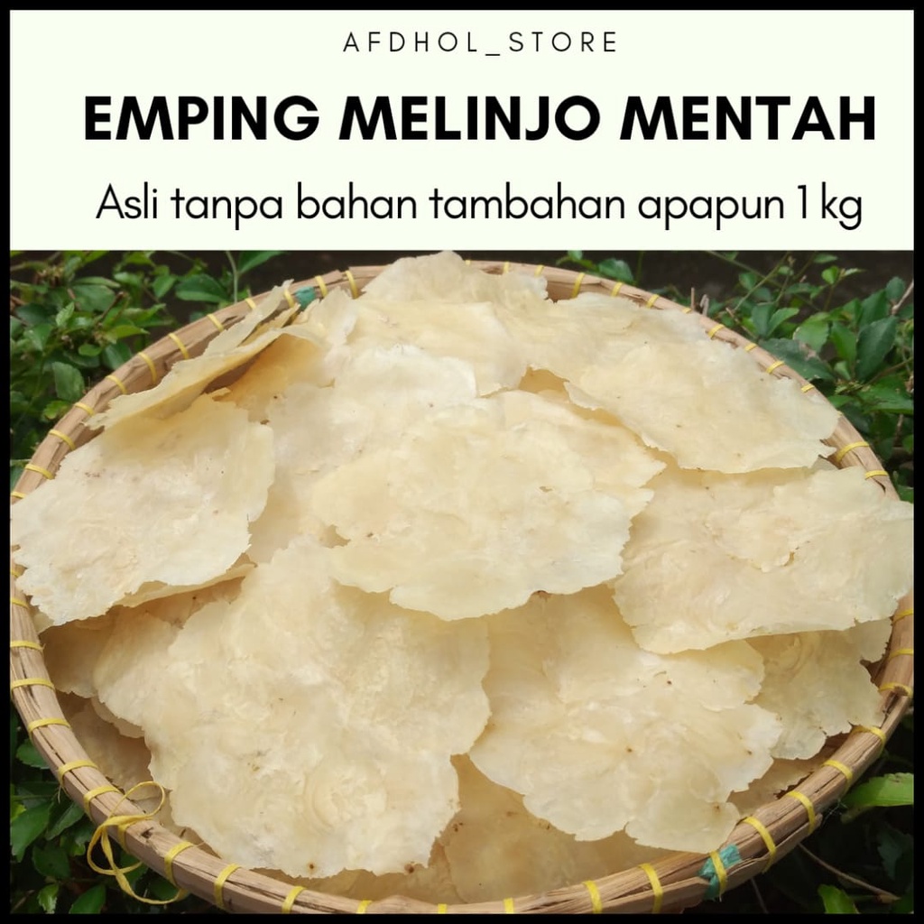 

EMPING MELINJO MENTAH 1KG ASLI KERING TIPIS SIAP GORENG HAS SERANG BANTEN