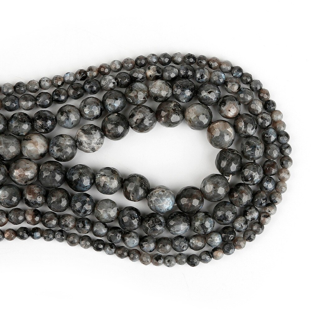 38-93 Pcs Kedatangan Alami Hitam Moonstone Faceted Bola Bola Manik-manik untuk DIY Kalung Membuat Perhiasan Memilih Ukuran 4 6 8 10 Mm Grosir