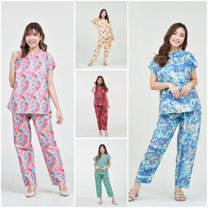 IZANY Piyama Dewasa One Set Aeon / Daily Set Kemeja Aeon Lengan Pendek Allsize