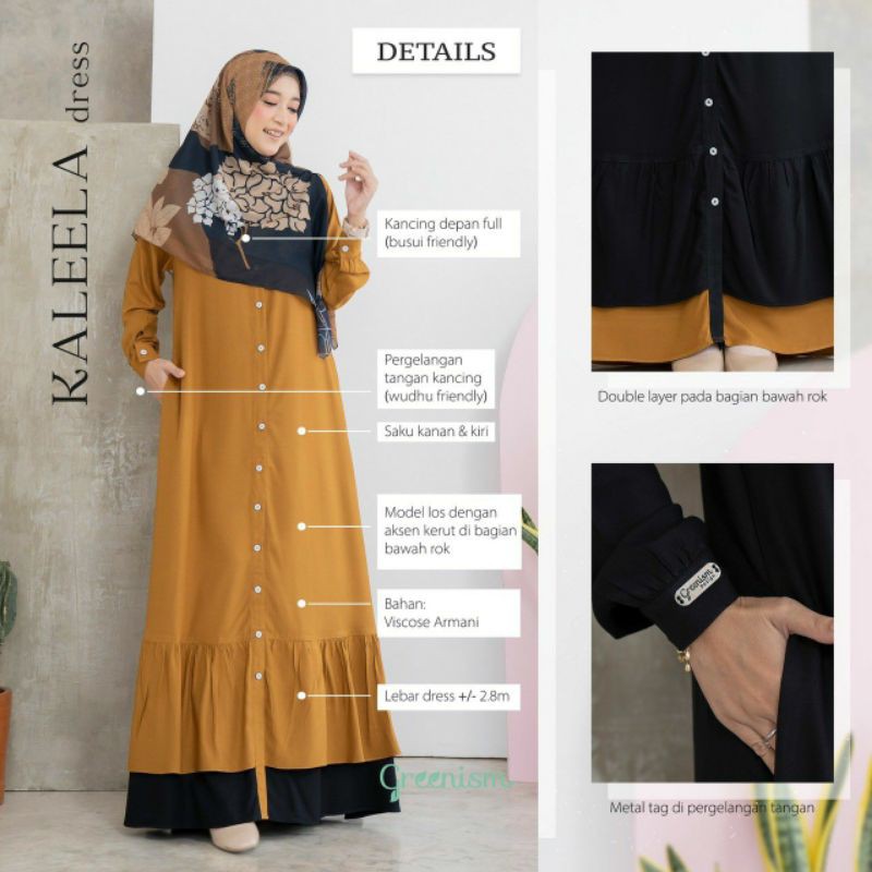 GAMIS TERBARU LEBARAN 2021 - KALEELA DRESS ORI BY GREENISM