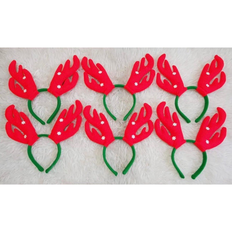 Bando Rusa Natal Merah Hijau Rudolph Raindeer Dasi Kupukupu Bow Tie Merry Christmas Deer