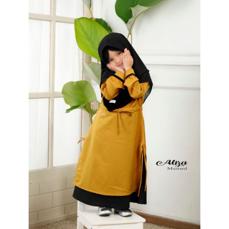 Gamis anak Aliza mustard by Valdya