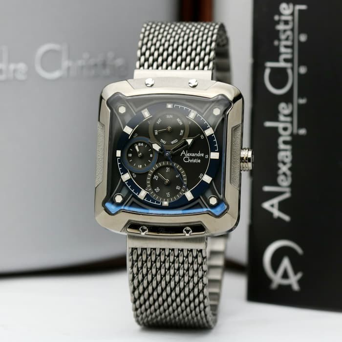 Jam Tangan Wanita Alexandre Christie AC 3030 Black Blue Original Garansi Resmi 1 Tahun