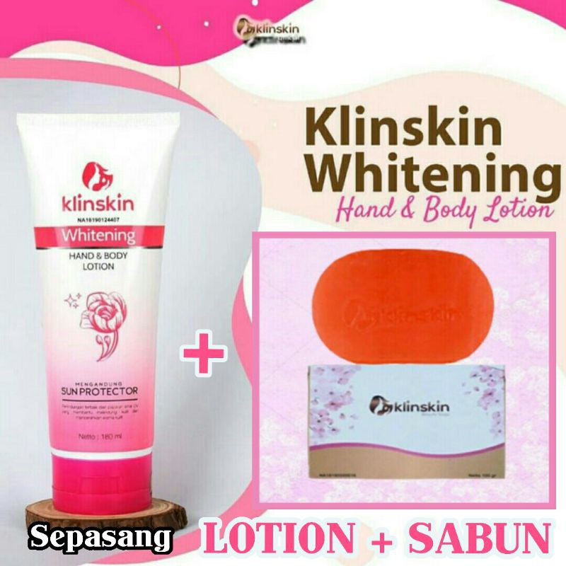 KLINSKIN - PAKET HAND & BODY LOTION + SABUN KLINSKIN - ORIGINAL 100% BPOM - SOAP WHITENING