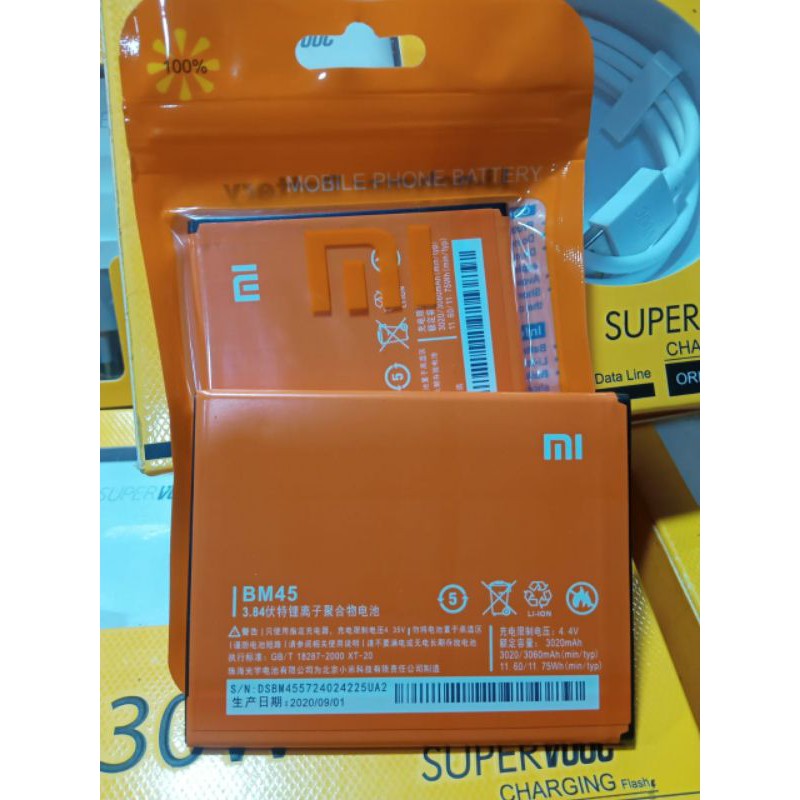 Baterai Xiaomi Redmi BM45 Battery Batre Xiaomi Redmi Note 2